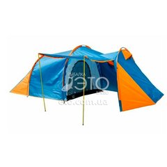 Палатка туристическая кемпинговая 4-х местная с большим тамбуром и навесом Lanyu 1710