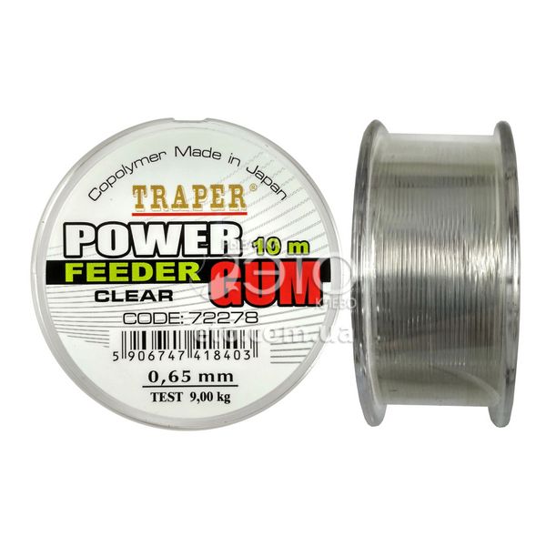 Фідерна гума Traper Power Feeder Clear Gum Ø 0.65мм / 9кг