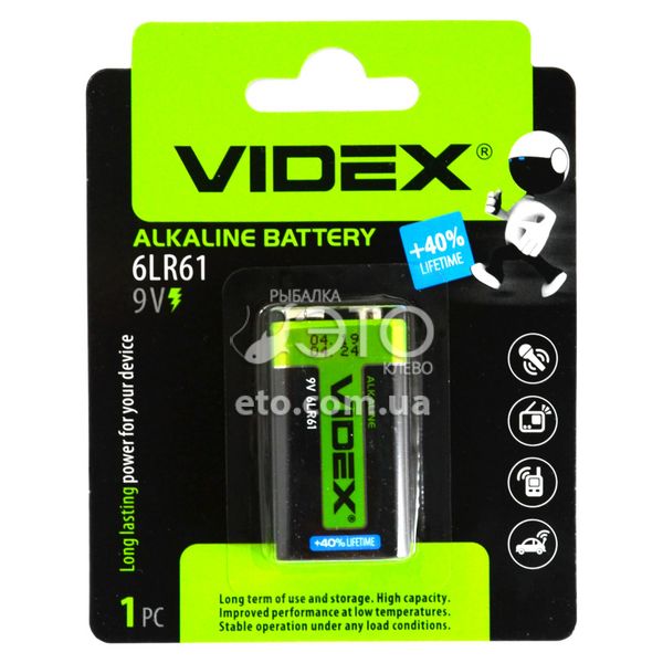 Батарейка Videx 6LR61 / 9V (Крона)