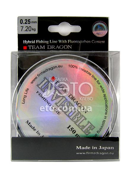 Волосінь Dragon TEAM INVISIBLE 150m 0.25mm/7.20kg