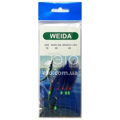 Самодури WEIDA 16-30-20 з кольоровими пір'ями (сині)