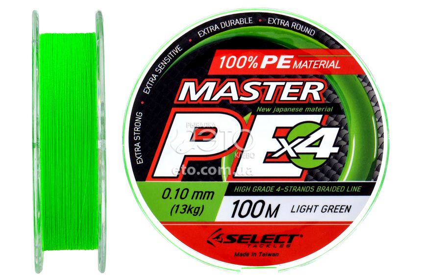 Шнур Select Master PE 100m 0,10мм 13lb (салатовый)