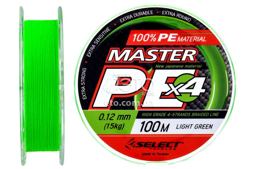 Шнур Select Master PE 100m 0,12мм 15lb (салатовый)