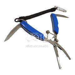 Ножиці для плетеного шнура із зубом під заводні кільця + ніж + пилка + ретрівер + чохол на пояс