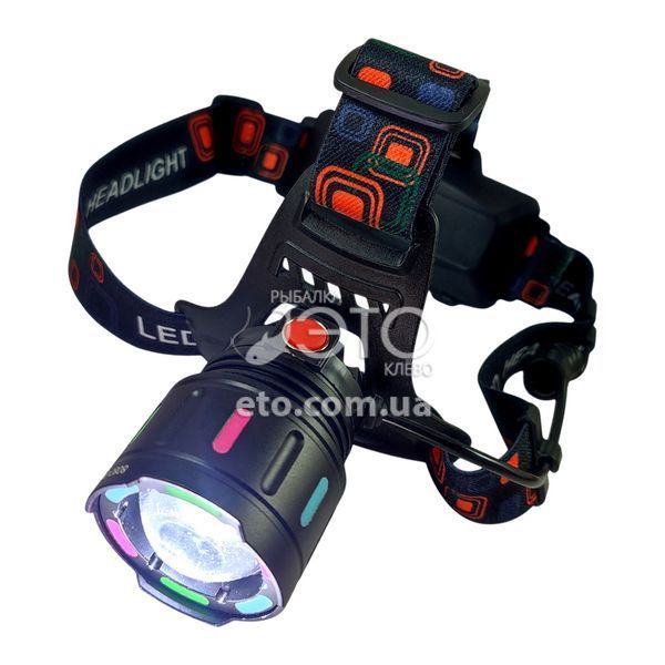 Налобный фонарь с светонакопительной окраской PM10-TG, zoom, 2&times;18650, Type-C, код: 8087-PM10-TG