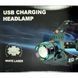 Налобный фонарь с светонакопительной окраской PM10-TG, zoom, 2&times;18650, Type-C, код: 8087-PM10-TG