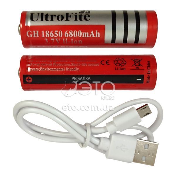 Налобный фонарь T105-T6 + COB, zoom, 2&times;18650, micro USB
