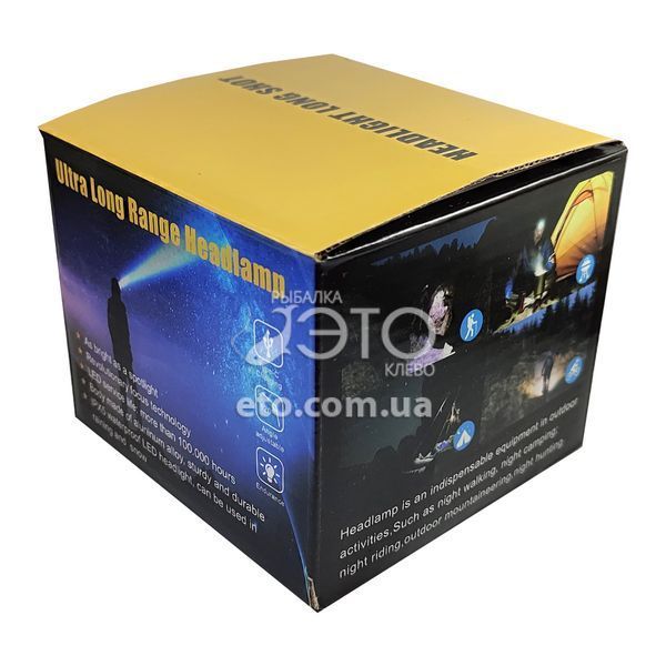 Налобный фонарь с светонакопительной окраской, zoom, 2&times;18650, Type-C, код: CT012-2R-TG