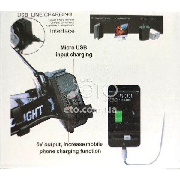 Фонарь налобный, 3x18650, Power Bank, ЗУ Type-C, zoom код: BL-T35-P160