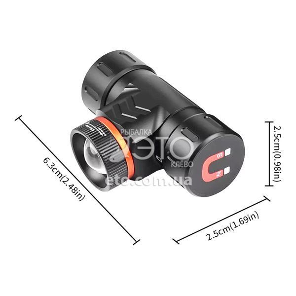 Фонарь налобный, 1x16340, ЗУ Type-C, магнит, zoom код: BL-5846-XPG