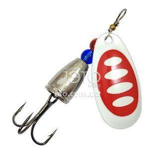 Блесна вращающаяся Weida Vibrax Aglia Blade №4 (12г) White + Red