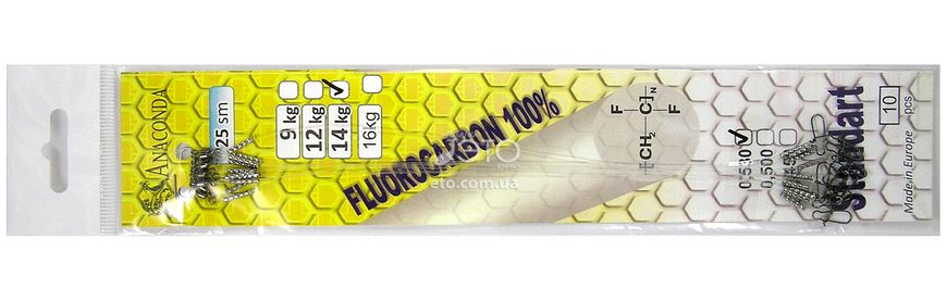 Поводки флюорокарбоновые Anaconda Standart 9 кг (25см)
