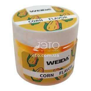 Силиконовые бойлы c отверстием Weida &Oslash;8 мм 50шт (плавающие) - Кукуруза