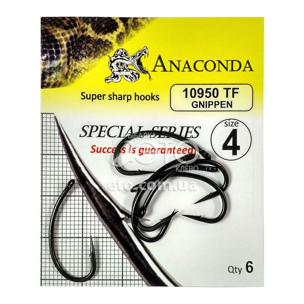 Крючки Anacondа 10950-TF Gnippen №4 (6 шт)