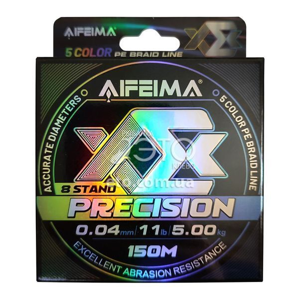 Шнур Feima Precision 8X 150м 5 Color PE Braid Line &Oslash; 0,04мм/5.00кг код: X-3518-04