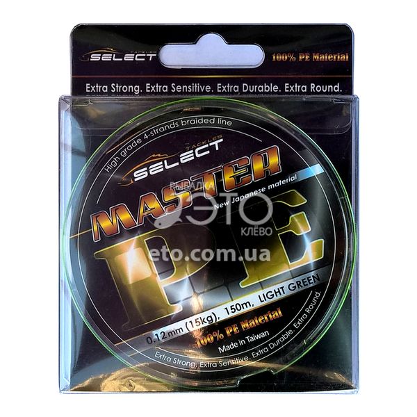 Шнур Select Master PE 150m 0,12мм 15lb (салатовий)