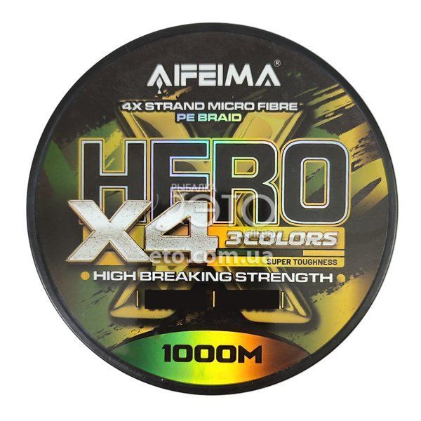 Шнур Feima X4 Hero (3 кольоровий) 1000м &Oslash; 0,16мм/11.2кг код: 5012-16