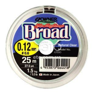 Леска для поводков Owner Broad 25м &Oslash; 0,12mm