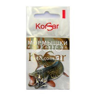 Мормышка KORSAR Личинка (5шт) крючок белый никель