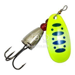 Блесна вращающаяся Weida Vibrax Aglia Blade №4 (11г) Banana + Blue