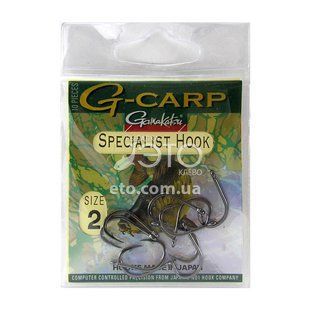 Крючки Gamakatsu G-Carp Specialist Hook Black № 02 (10 шт)