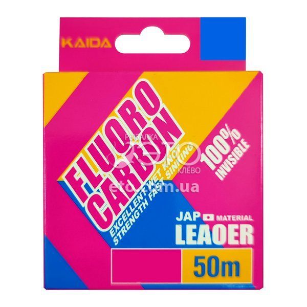 Флюорокарбон Kaida Fluoro Carbon Leader 50m 0.140 мм - 1.48 кг (3.27 lbs)