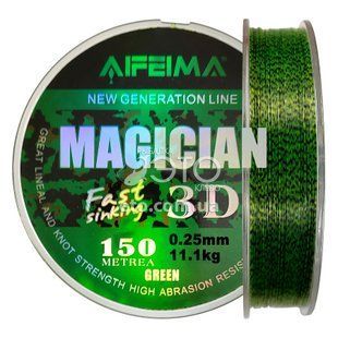 Леска Feima Magician Green 3D (быстро тонущая) 150м &Oslash; 0.25мм/11.1кг код: X-3024-25