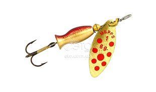 Блесны Mepps AGLIA LONG HEAVY gold/red dots