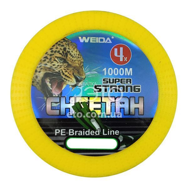 Шнур Weida Super Strong Cheetah X4 PE 1000м (зелений) 0,10мм/3,9кг