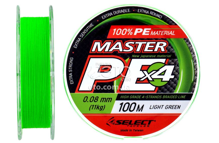 Шнур Select Master PE 100m 0,08мм 11lb (салатовий)