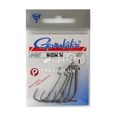 Крючки Gamakatsu Worm 34 Black (выбрать размер)