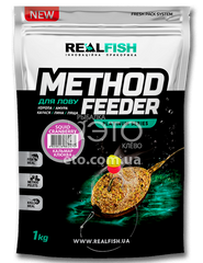 Прикормка RealFish Platinum Series Method Feeder кальмар-клюква (800г)