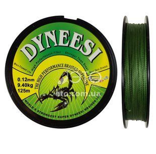 Шнур BoyaBy Dyneesy 125м (зелений) 0.12мм/9.40кг