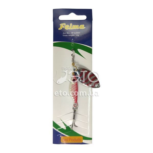 Блесна вращающаяся Feima Long Assimetric head-spinner (12г) Red Wave