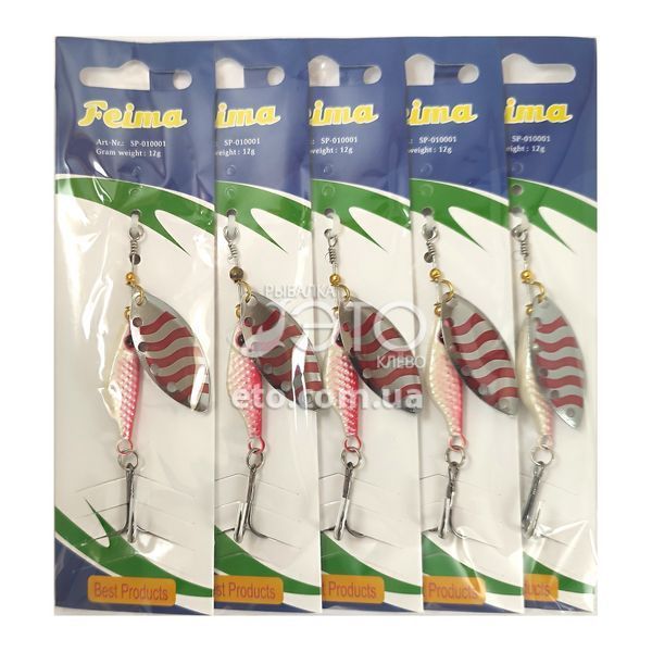 Блесна вращающаяся Feima Long Assimetric head-spinner (12г) Red Wave