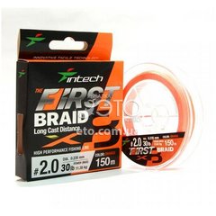 Шнур плетеный Intech First Braid X8 Orange 150m 0.104 мм (10lb/4.54kg)